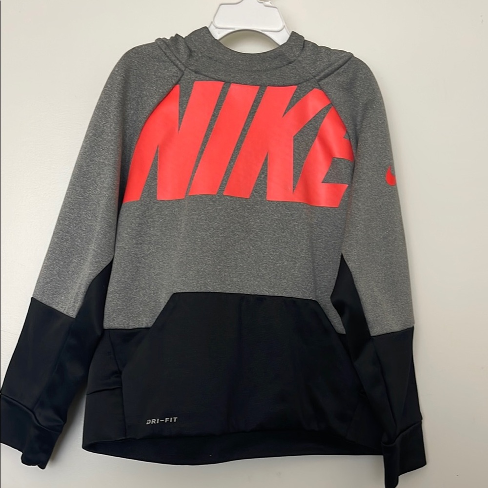 Nike Gray and Black Sweatshirt with Bold Logo